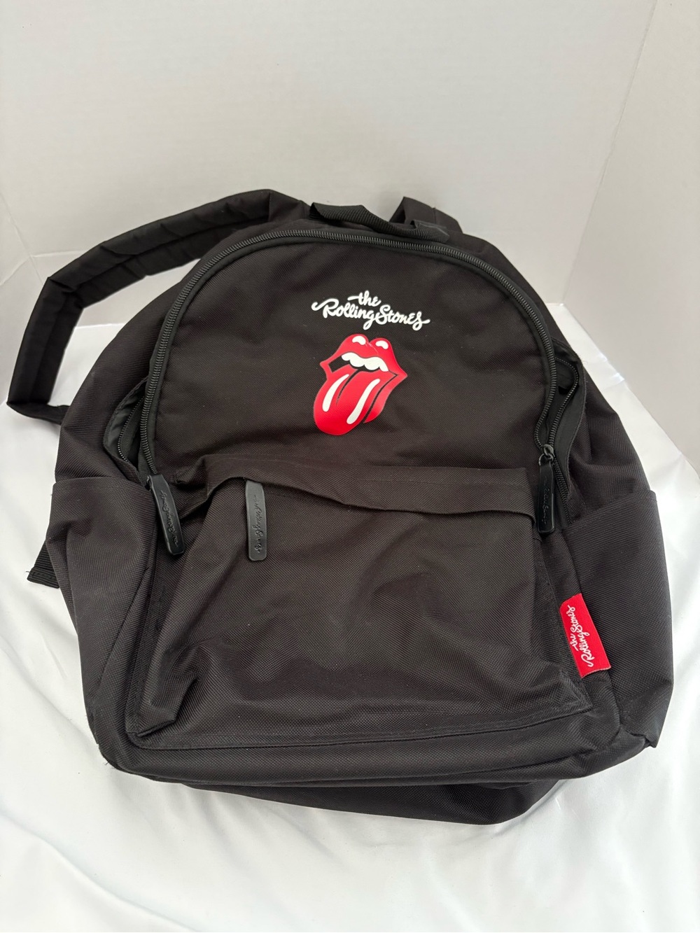 Official The Rolling Stones Classic Tongue Logo Black Backpack Rucksack